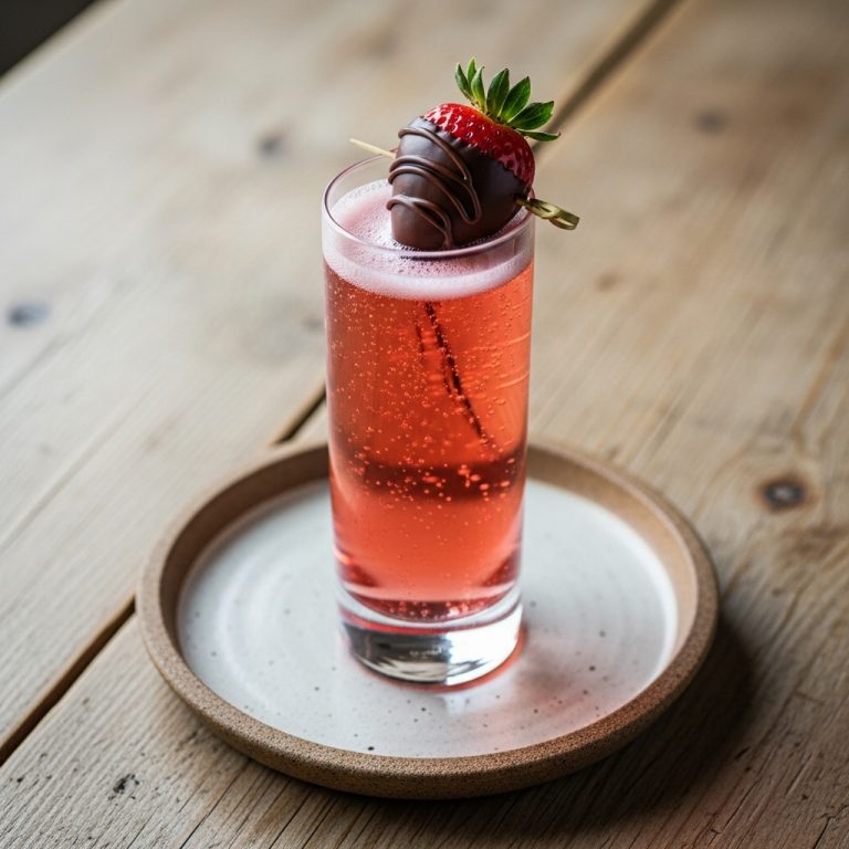 Chocolate-Dipped Strawberry Sparkling Mocktail