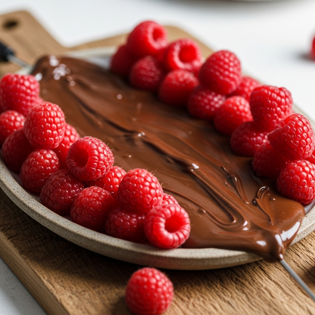 Chocolate Fondue River with Raspberry Dippers