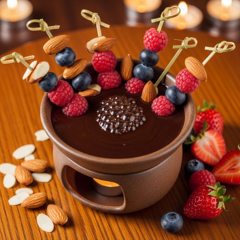 Chocolate Fondue with Almond Berry Delight