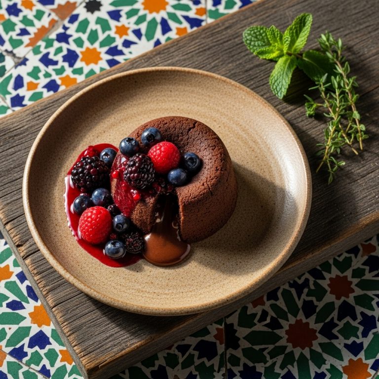 Chocolate Lava Cake with Berry Compote