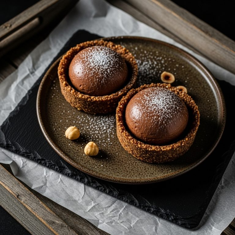 Chocolate Mousse Cakes in Hazelnut Crust