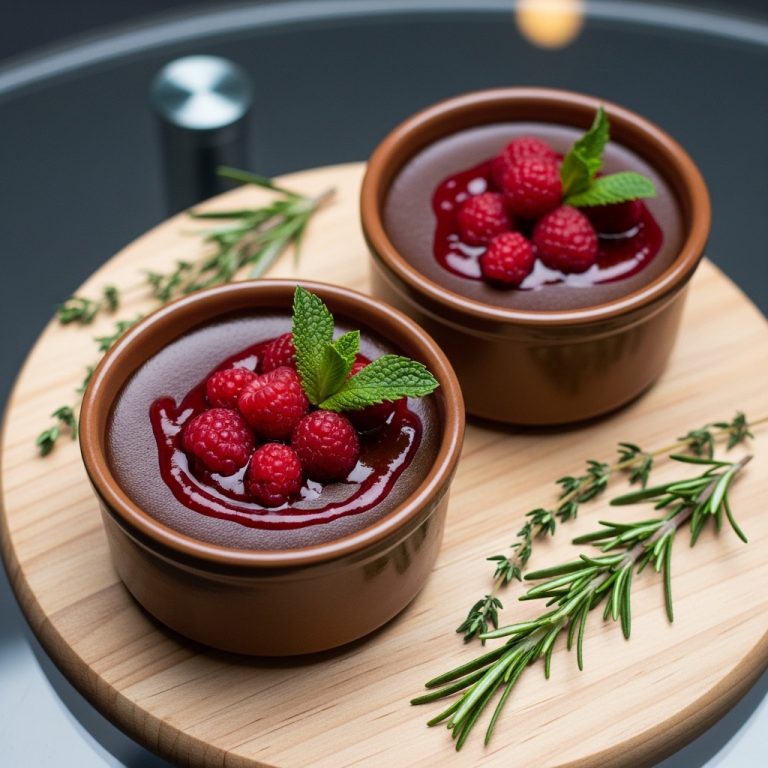 Chocolate Mousse Pots with Raspberry Compote