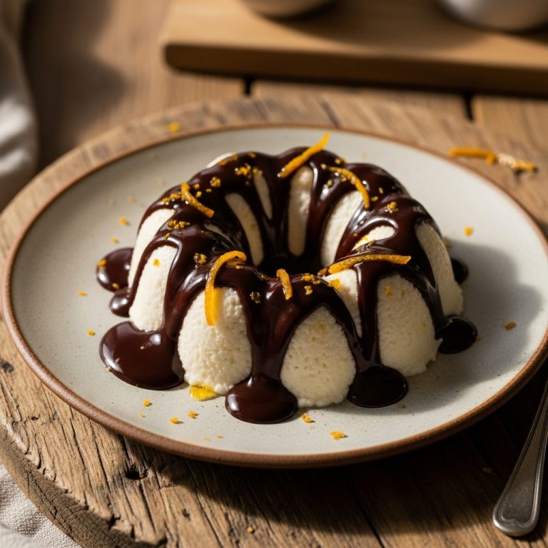 Churro-Inspired Vegetarian Coconut Panna Cotta with Chocolate Sauce and Orange Blossom Water