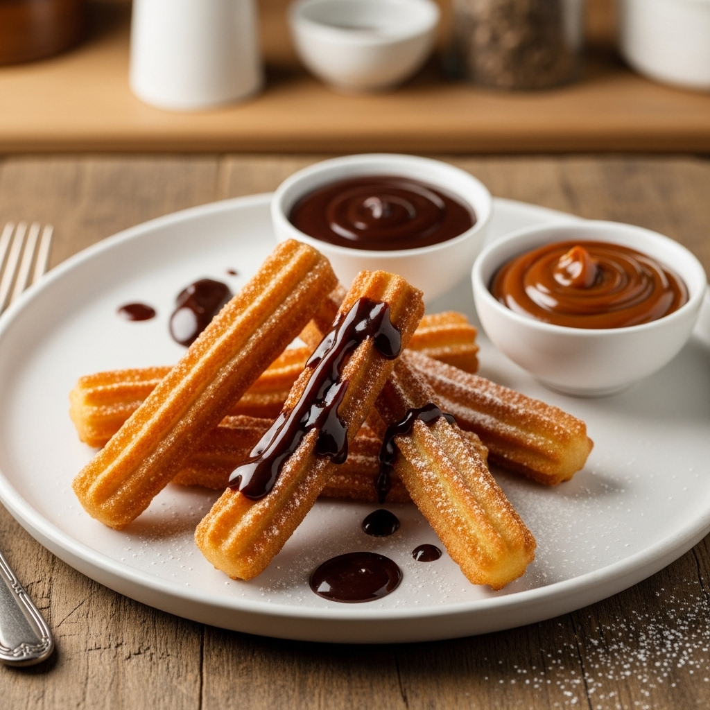 Churros con Chocolate y Dulce de Leche – Gluten-Free