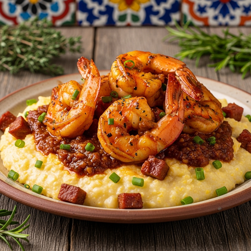 “Cinematic Cajun Shrimp & Grits: A Spicy Sensation for Your Taste Buds”