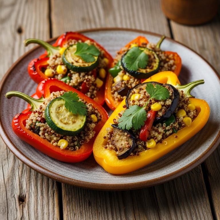 Cinematic Chilean Lunch for Vegetarians: Delightful Stuffed Bell Peppers with Quinoa and Roasted Veggies