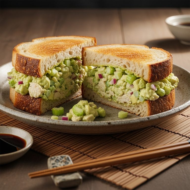 Cinematic Creamy Avocado Chicken Salad Sandwich
