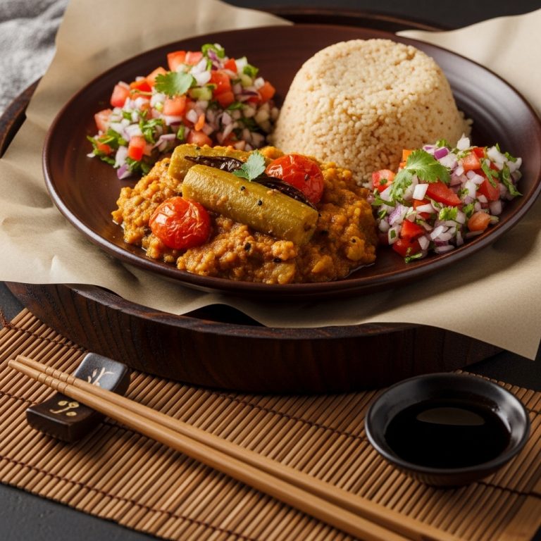Cinematic Kenyan Vegetarian Feast: Succulent Matoke Stew, Spiced Ugali, and Kachumbari Salad