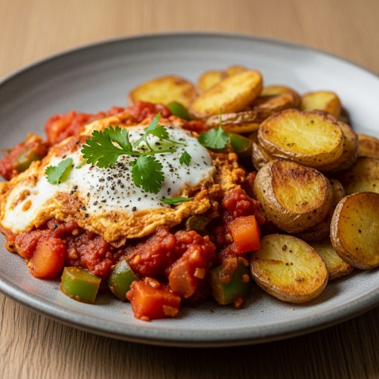 Cinematic Vegan Pakistani Breakfast Bowl: Aromatic Shakshuka and Crispy Potatoes