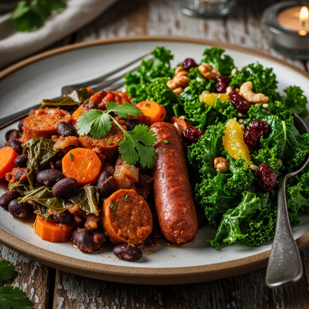 Cambodian Vegan Tofu Amok with Coconut Rice and Papaya Salad