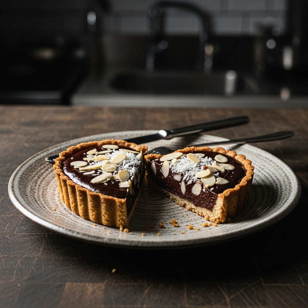 Coconut Almond Fudge Tart for Two Hearts