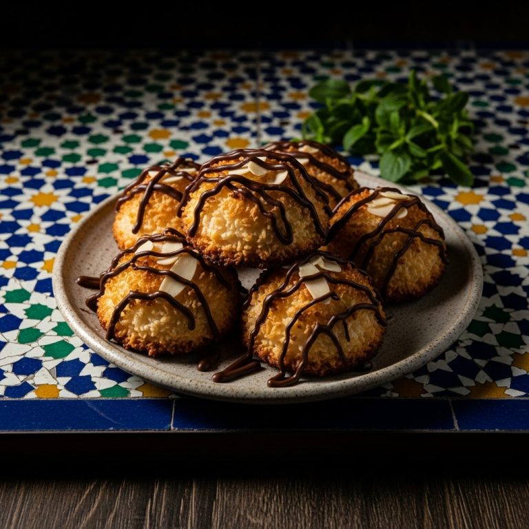 Coconut-Almond Macaroons with Chocolate Drizzle