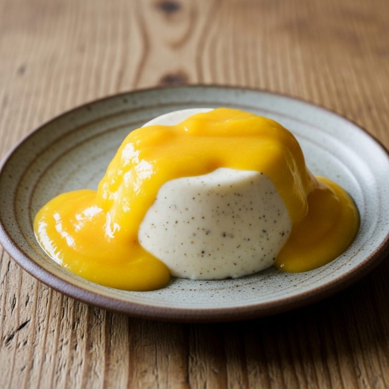 Coconut Cardamom Panna Cotta with Mango Coulis (Paleo Sri Lankan Dessert)