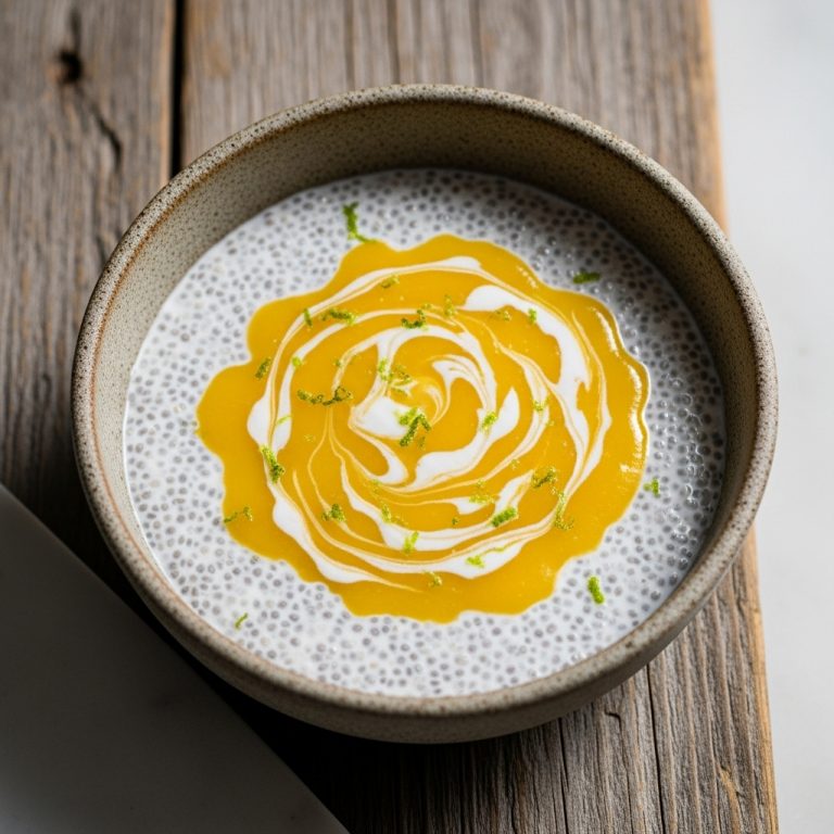 Coconut Chia Pudding with Mango-Lime Drizzle