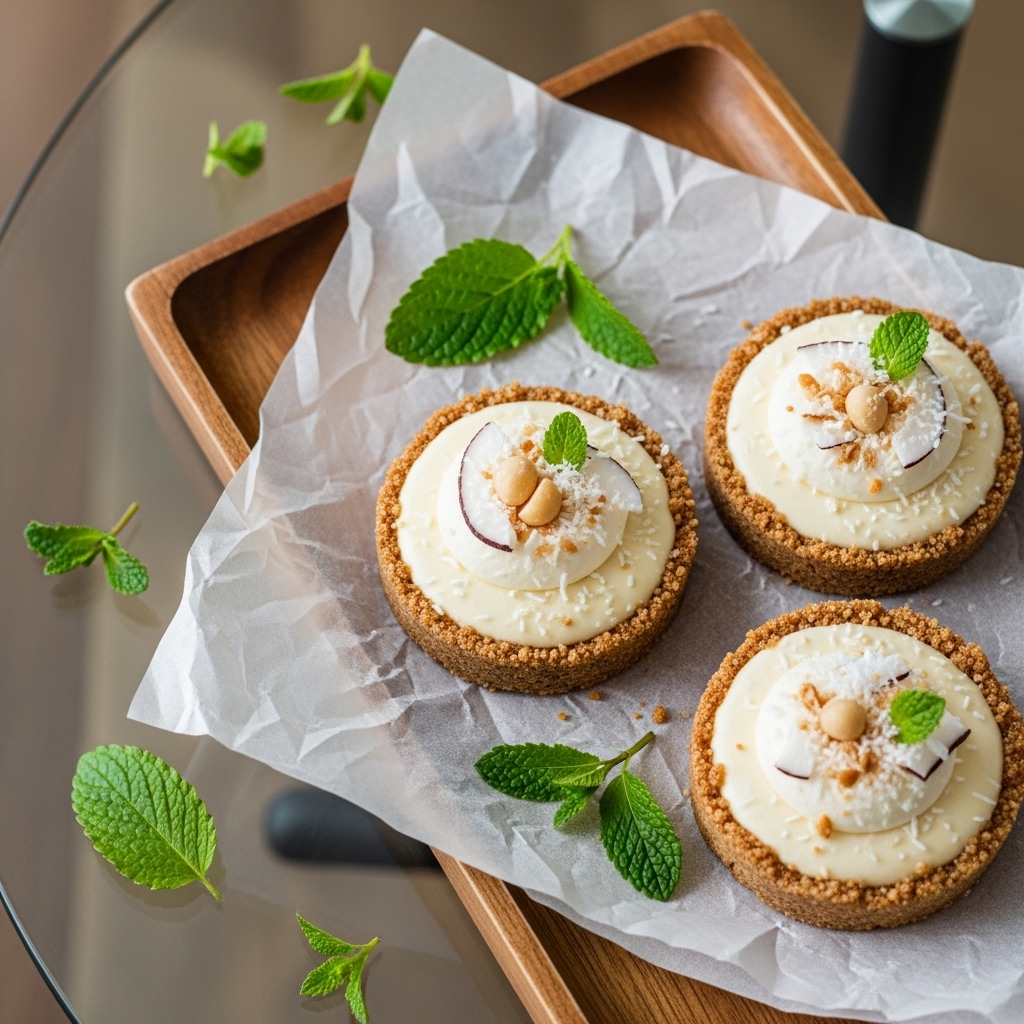 Coconut Lemon Mousse Tarts with Macadamia Crust – Paleo Australian Dessert