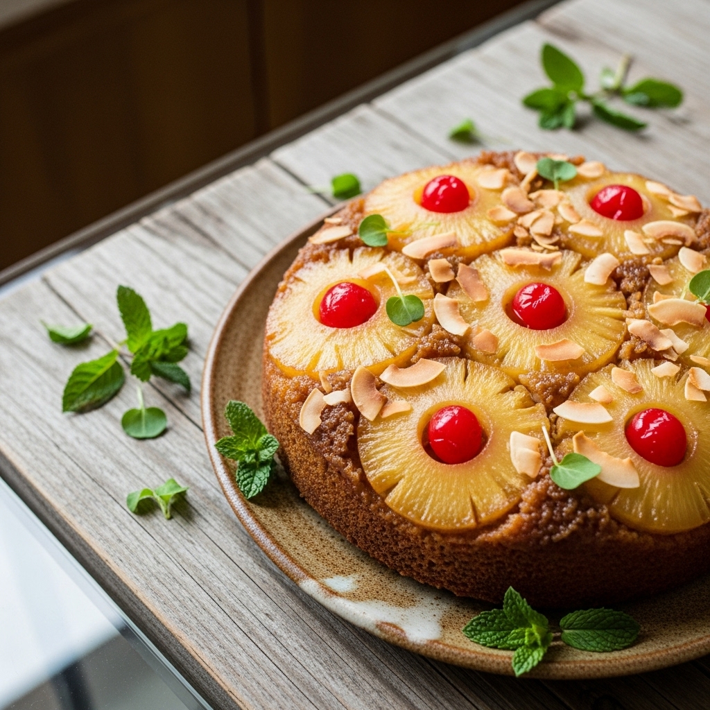 Coconut Pineapple Upside-Down Cake – A Gluten-Free Caribbean Delight!