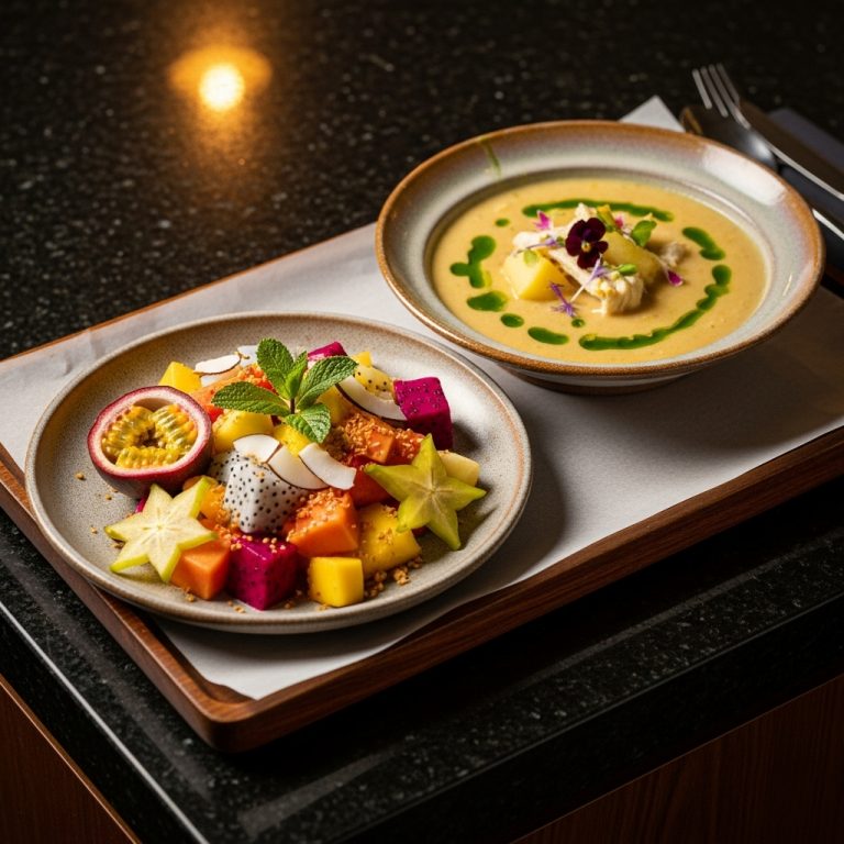 Colombian Brunch Delight: Gluten-Free Ajiaco De Fragancia & Tropical Fruit Salad