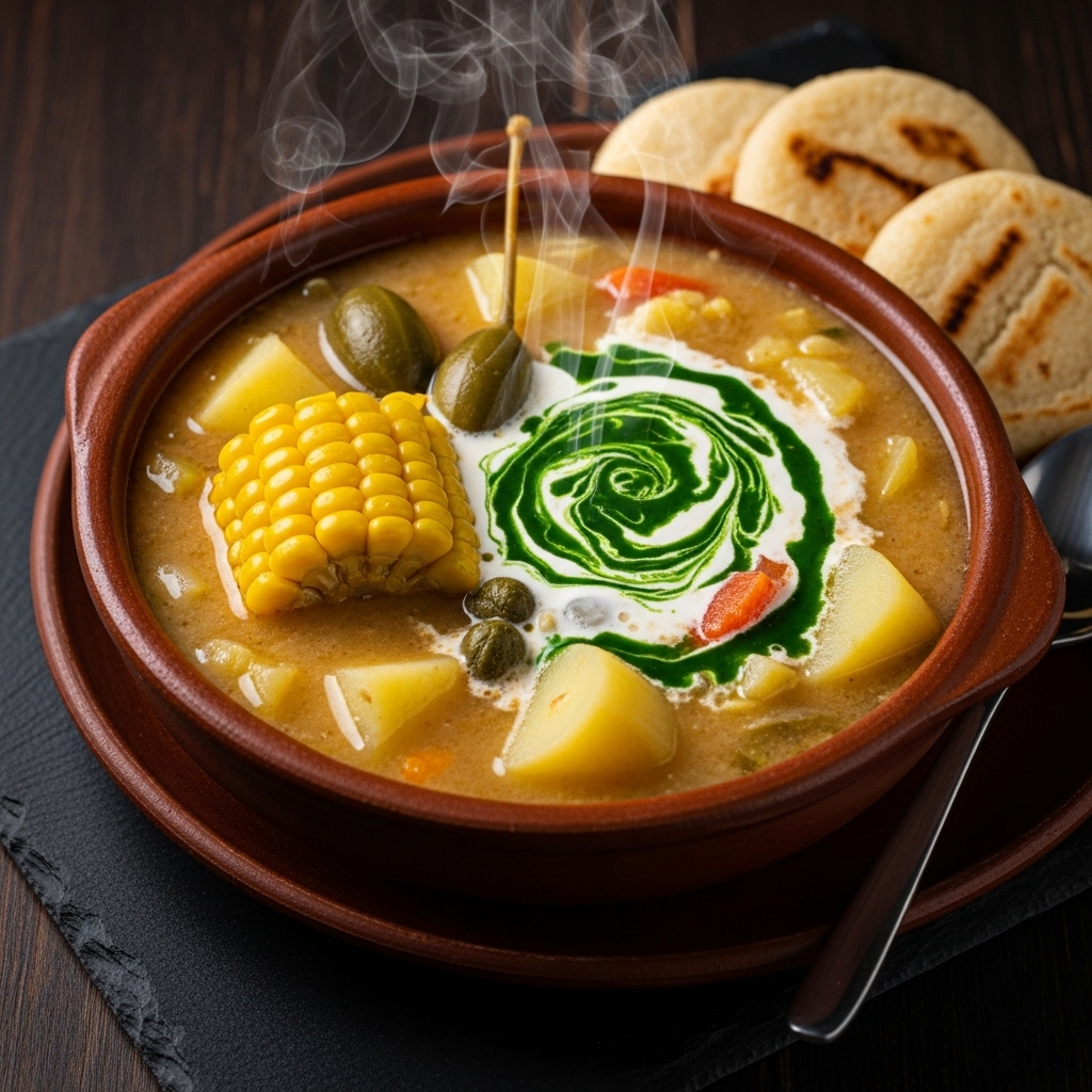 Colombian Vegetarian Ajiaco con Arepa Buns Recipe – A Culinary Adventure!