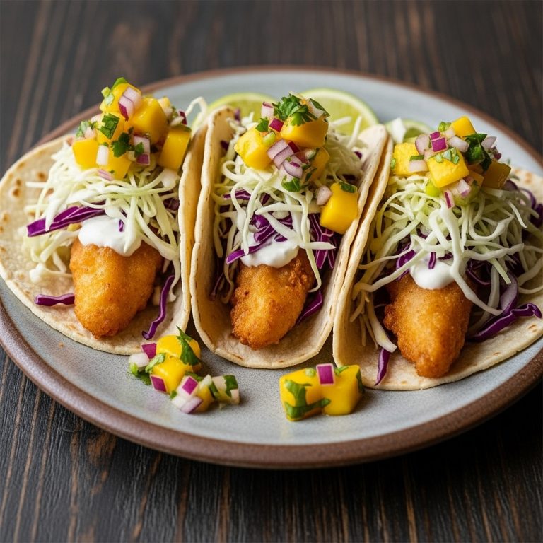 Copycat Baja Fish Tacos with Mango Salsa