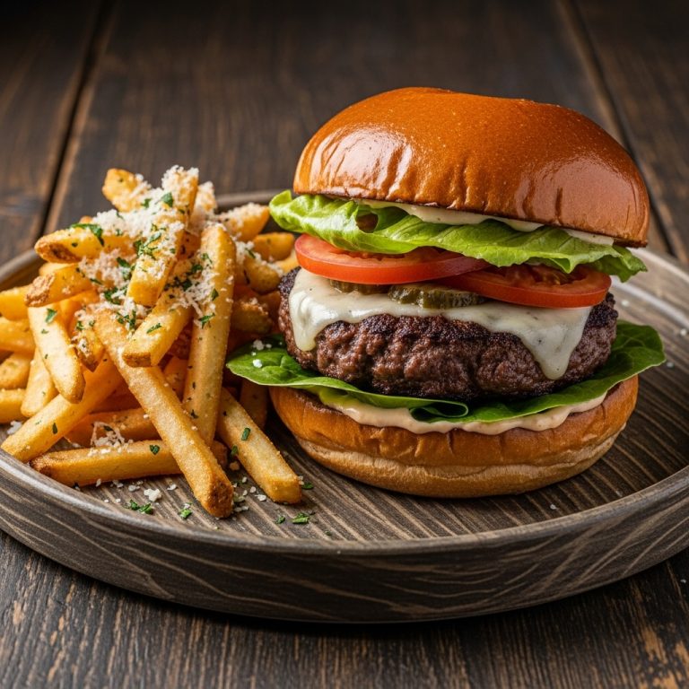 Copycat Kobe Beef Burger with Truffle Fries