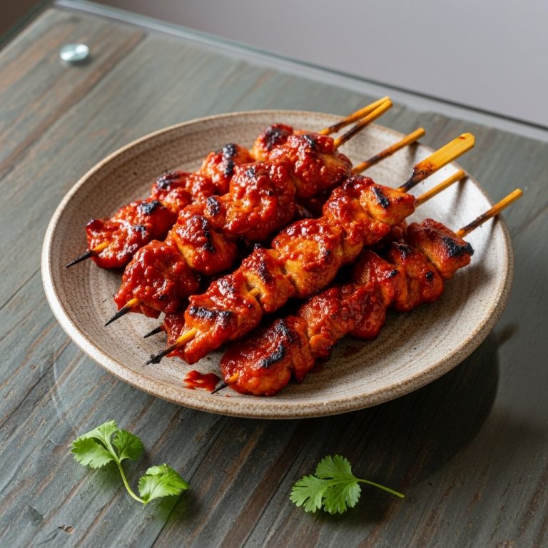 Copycat Korean BBQ Chicken Skewers with Gochujang Glaze