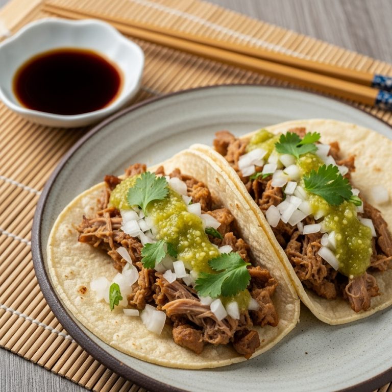 Copycat Restaurant Carnitas Tacos with House-made Salsa Verde