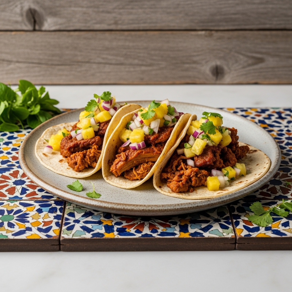 Copycat Restaurant-Style Carnitas Tacos with Charred Pineapple Salsa