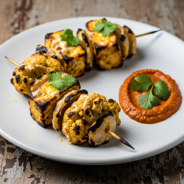 Creamy Cauliflower Paneer Tikka with Spiced Tomato Chutney