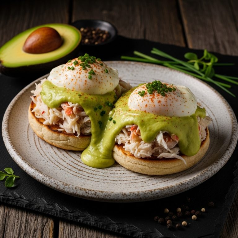 Creamy Keto Crab Benedict with Avocado Hollandaise