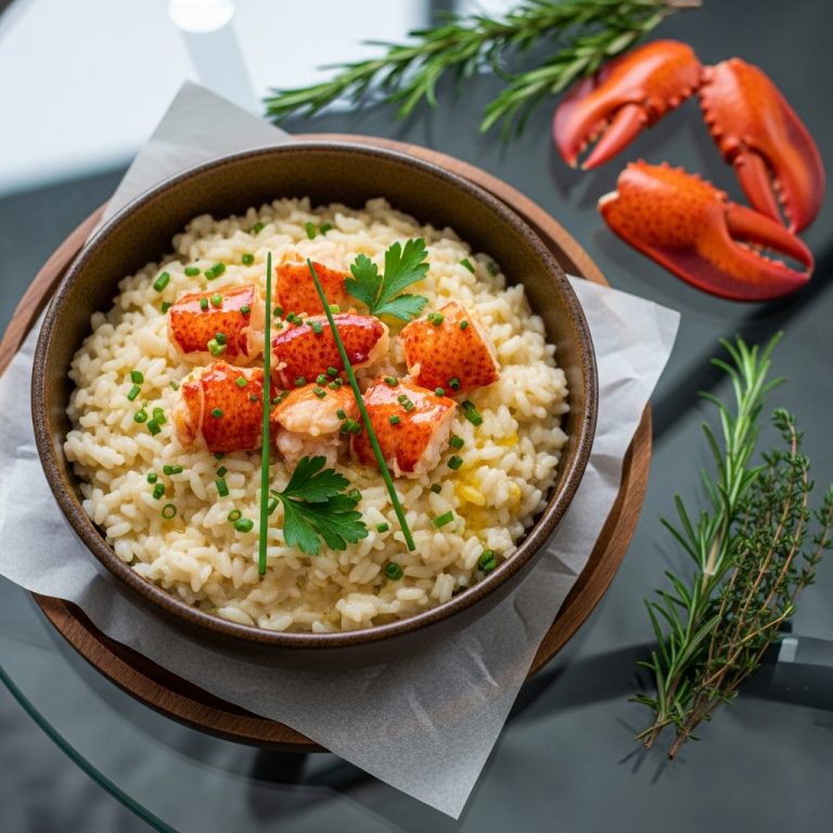 Creamy Lobster Risotto with Garlic Herb Butter