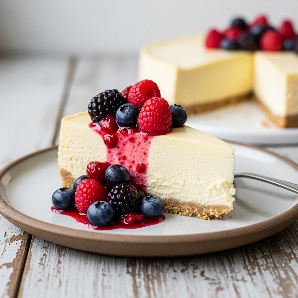Creamy Polish Paleo Kefir Cheesecake with Wild Berry Compote