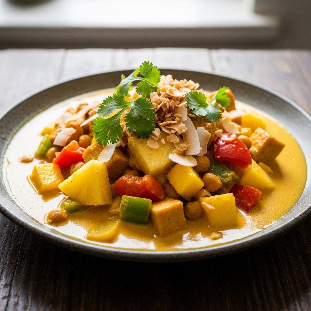Creamy Polynesian Tropical Curry Lunch Bowl (Vegan)
