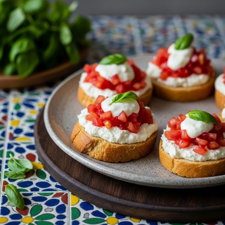 Creamy Tomato Bruschetta Bites with Basil Aioli