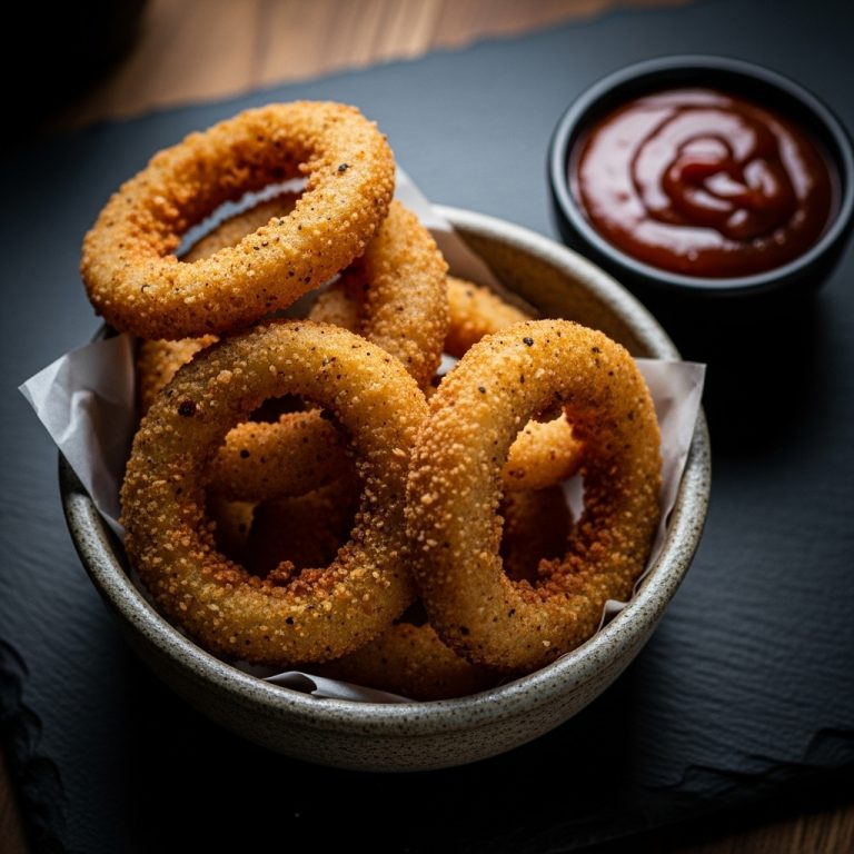 Crispy Air Fryer Onion Rings with Smoky BBQ Dip