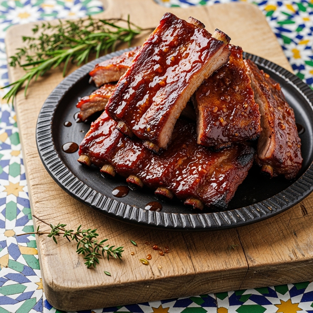 Crispy BBQ Ribs with Honey-Chipotle Glaze