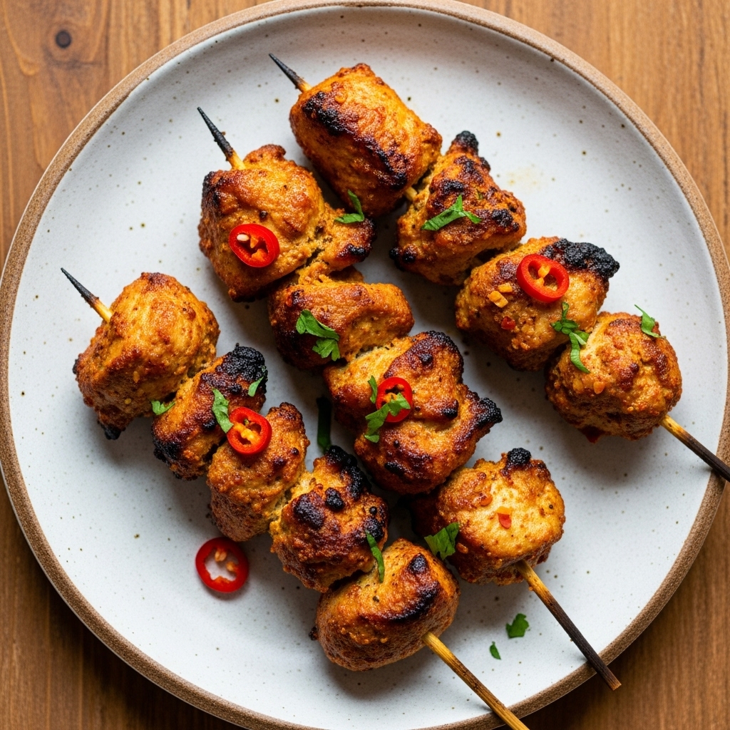 Crispy Chicken Tikka Street Skewers