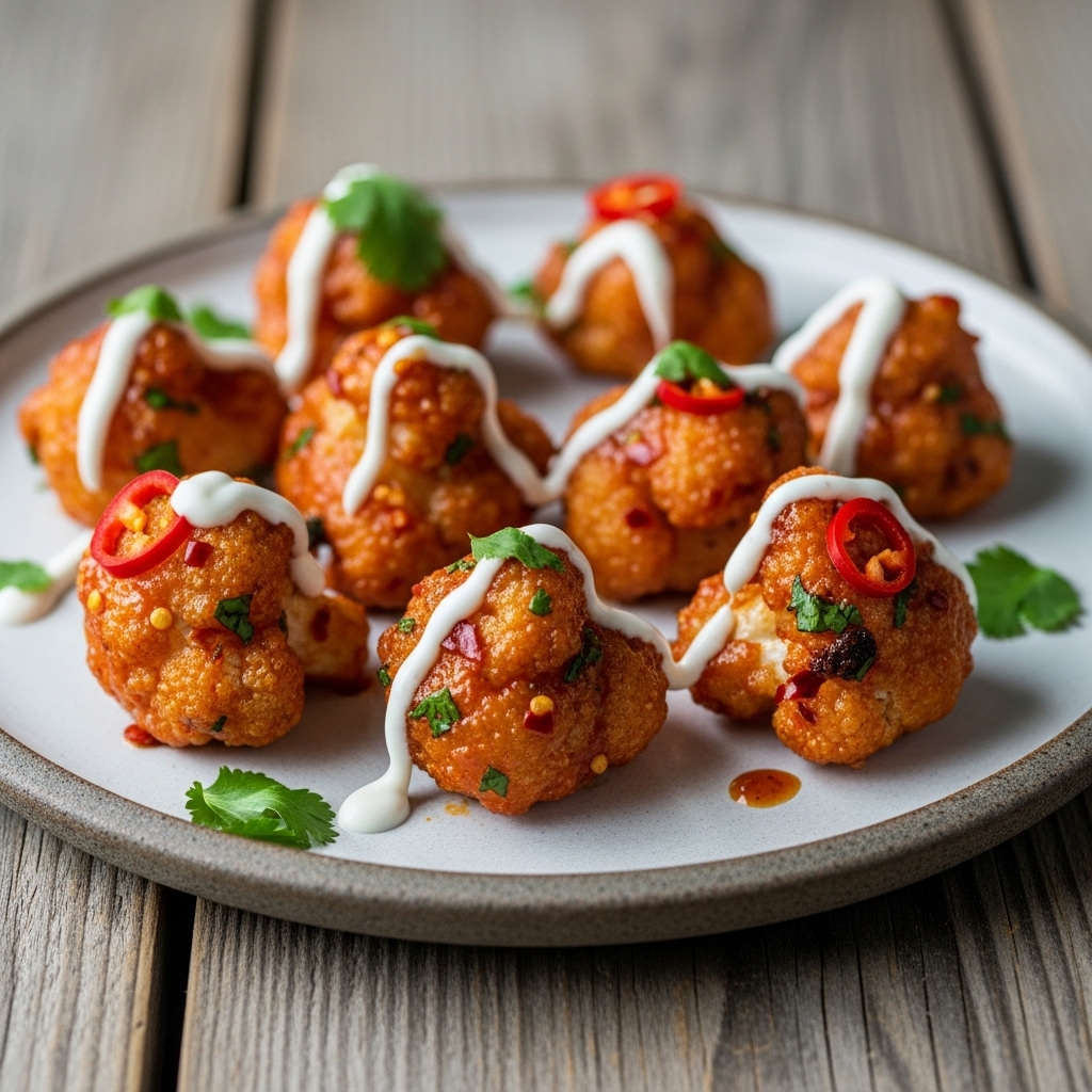 Crispy Sriracha Cauliflower Bites
