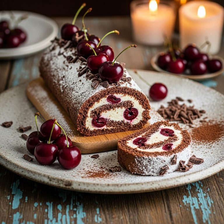 Decadent Gluten-Free German Black Forest Cake Roll