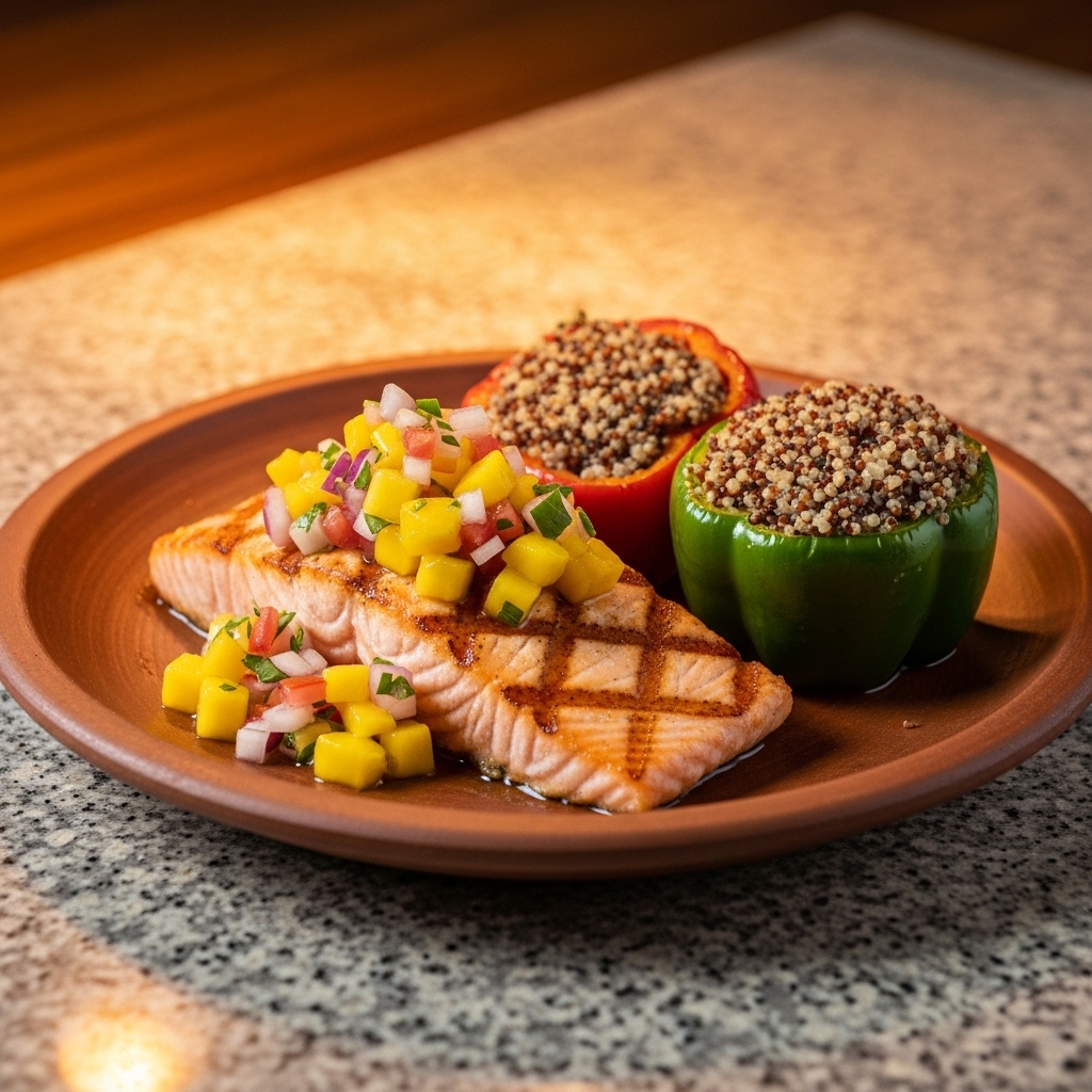 Delectable Paleo New Zealand Brunch: Smoked Salmon and Avocado Stuffed Bell Peppers with Mint and Lime