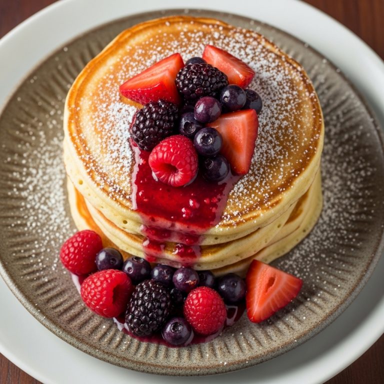 Delectable Gluten-Free Lemon Ricotta Pancakes with Mixed Berry Compote