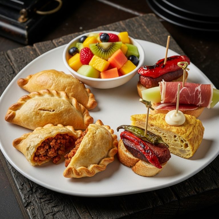 Delectable Gluten-Free Spanish Breakfast Tapas: Aromatic Empanadas, Savory Pinchos, and Revitalizing Fresh Fruit Salad