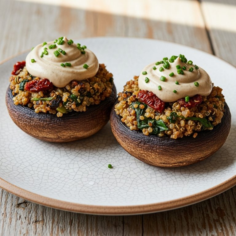 Delectable Gluten-Free Stuffed Portobello Mushrooms with Truffle Aioli