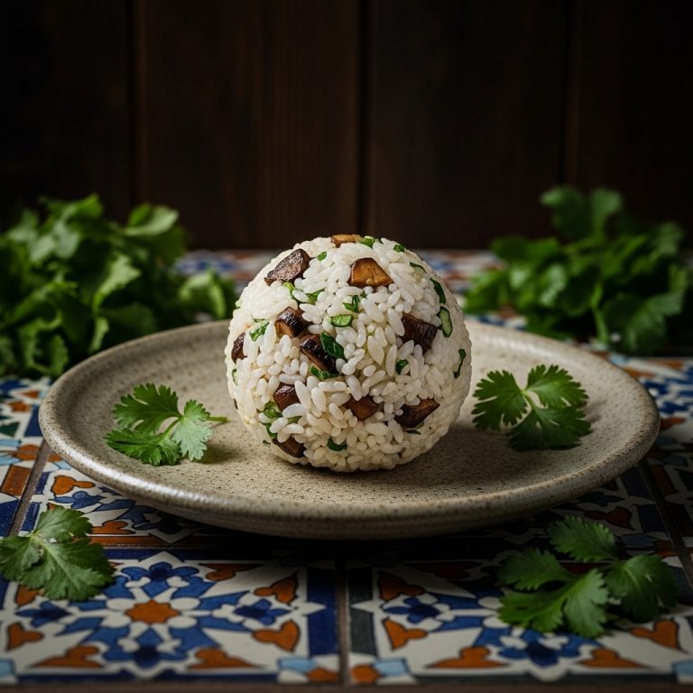 Delectable Japanese Vegetarian Mushroom Onigiri – A Perfect Bite of Umami