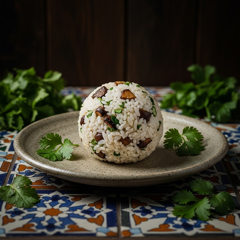 Delectable Japanese Vegetarian Mushroom Onigiri – A Perfect Bite of Umami