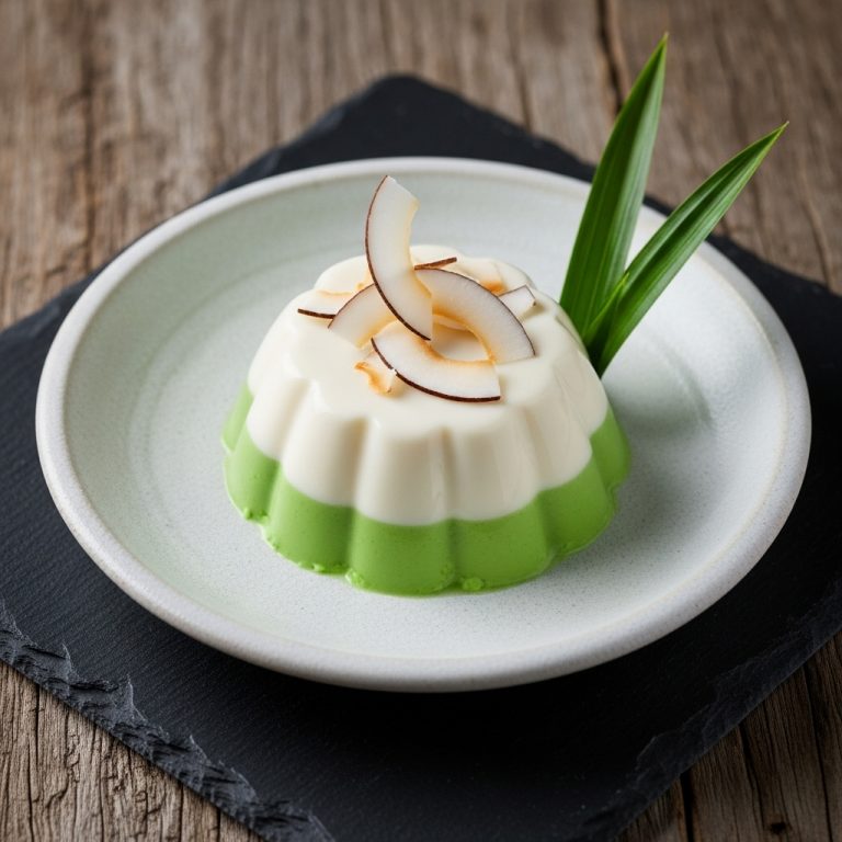 Delectable Malaysian Coconut Pandan Vegan Panna Cotta