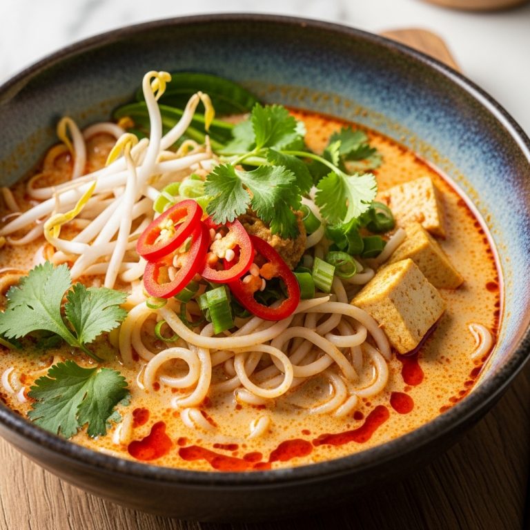 Delectable Malaysian Vegan Laksa Soup – Aromatic Coconut Curry Noodle Delight