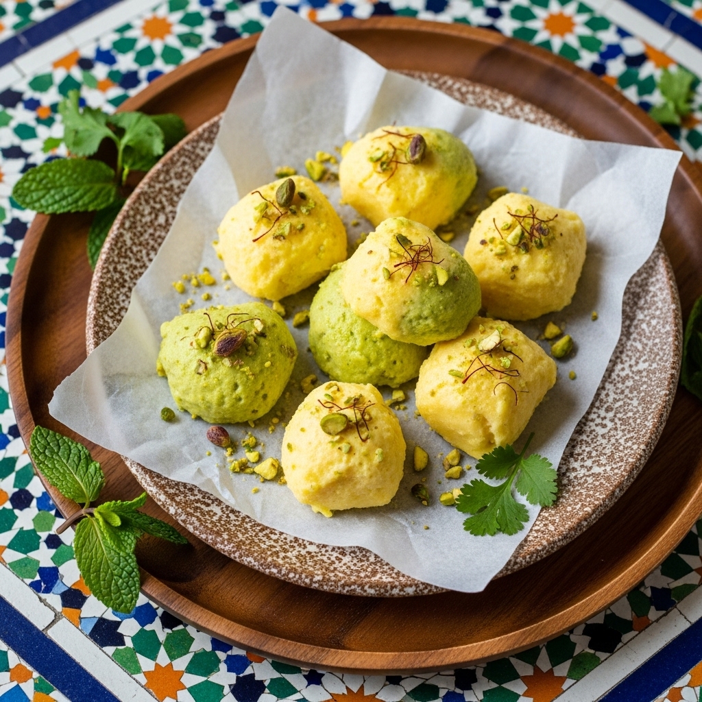Delectable Mango Kulfi Bites with Cardamom and Pistachio