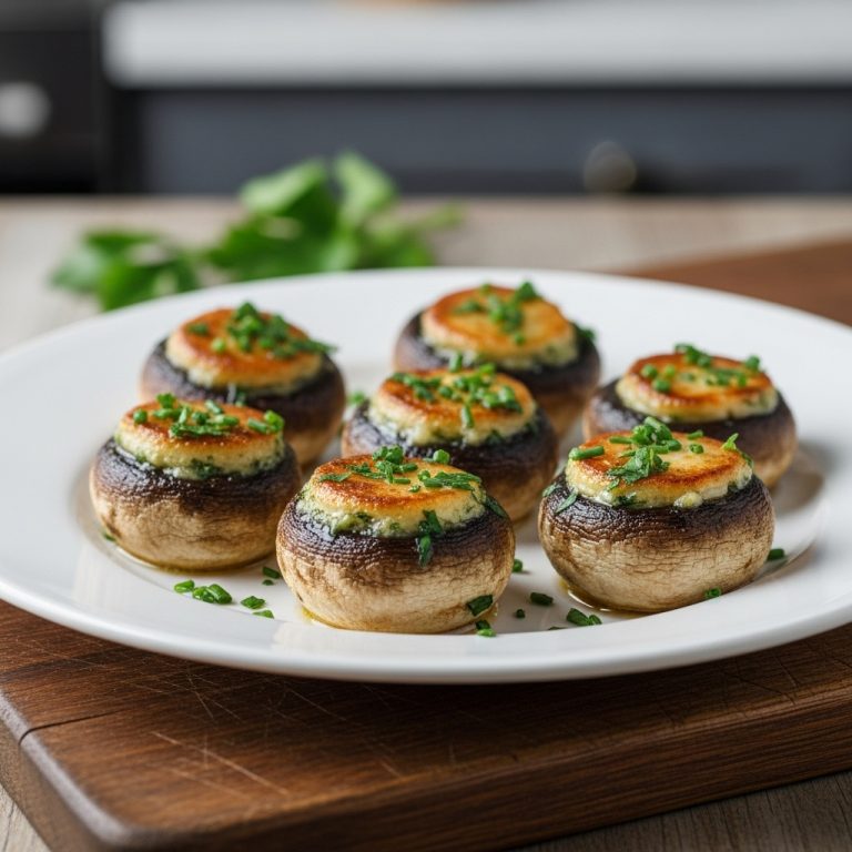 Delectable Vegan French Escargot-Stuffed Mushrooms with Garlic Herb Butter