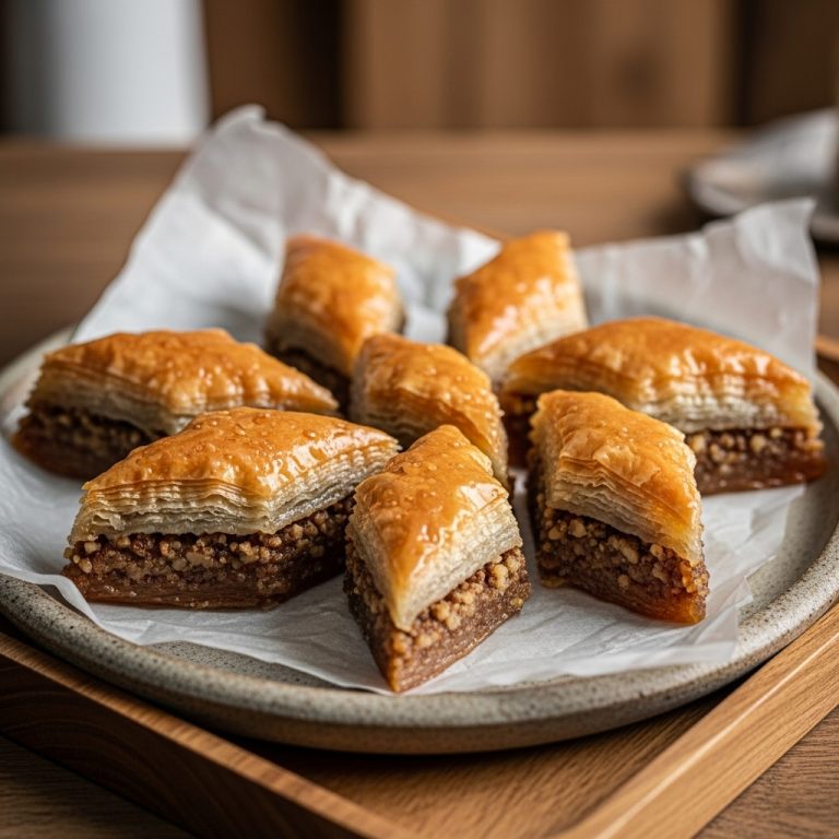 Delectable Vegan Greek Dessert: Feta-Free Baklava with Walnut Praline