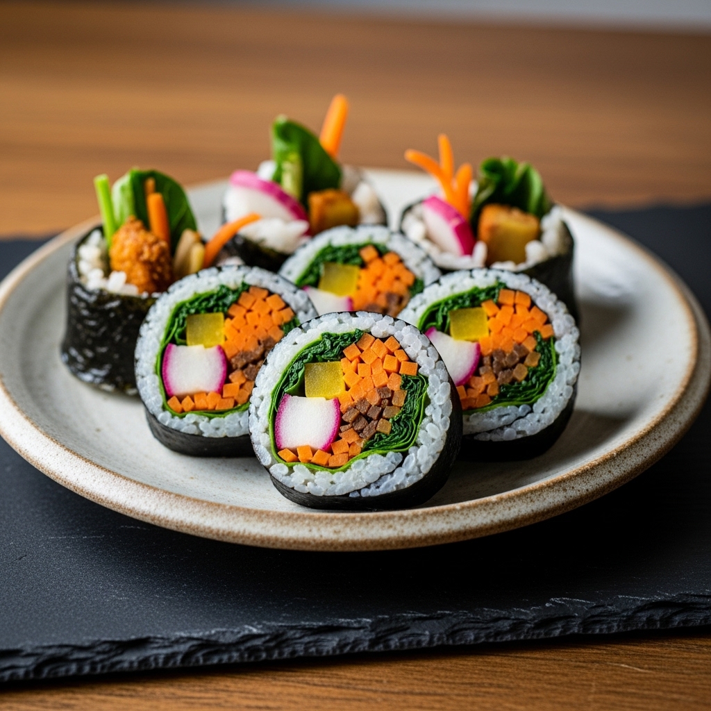 Delectable Vegan Korean Kimbap Bites: A Taste of Korea in Every Bite